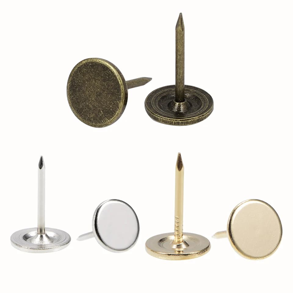 Upholstery Tacks Screwfix | 11x17mm Flat Head Nails | Silver/Gold/Bronze Tone - Thumbnail 2