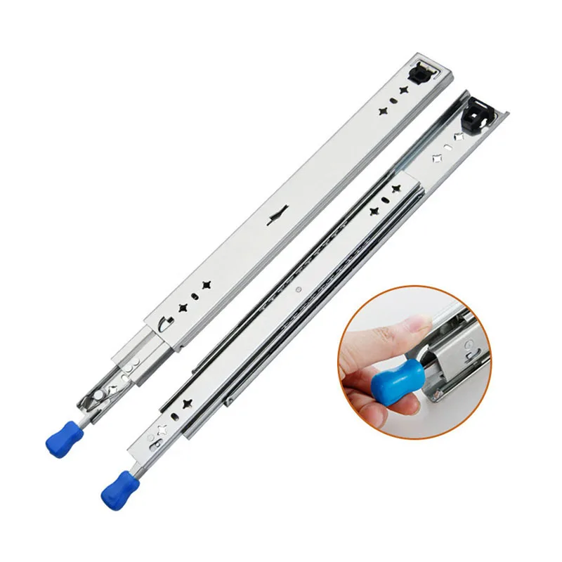 Heavy Duty Garment Hanging Rail Drawer Slides | Full Extension Lock | 250 lbs Side Mount - Thumbnail 2