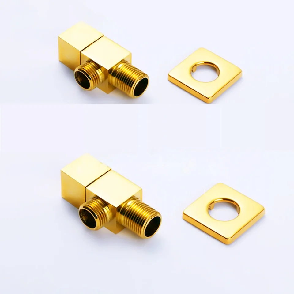 Brass Toilet Valve Flush | G1/2 Quarter Turn Angle Stop | Polished Chrome Finish