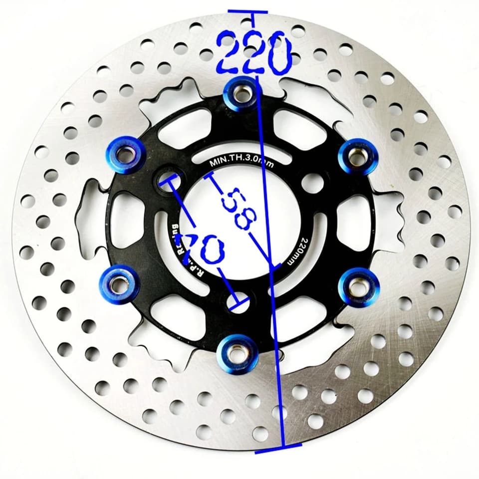 Brake Pads and Rotors | 220mm Floating Disc | 70mm Hole Distance - Thumbnail 2