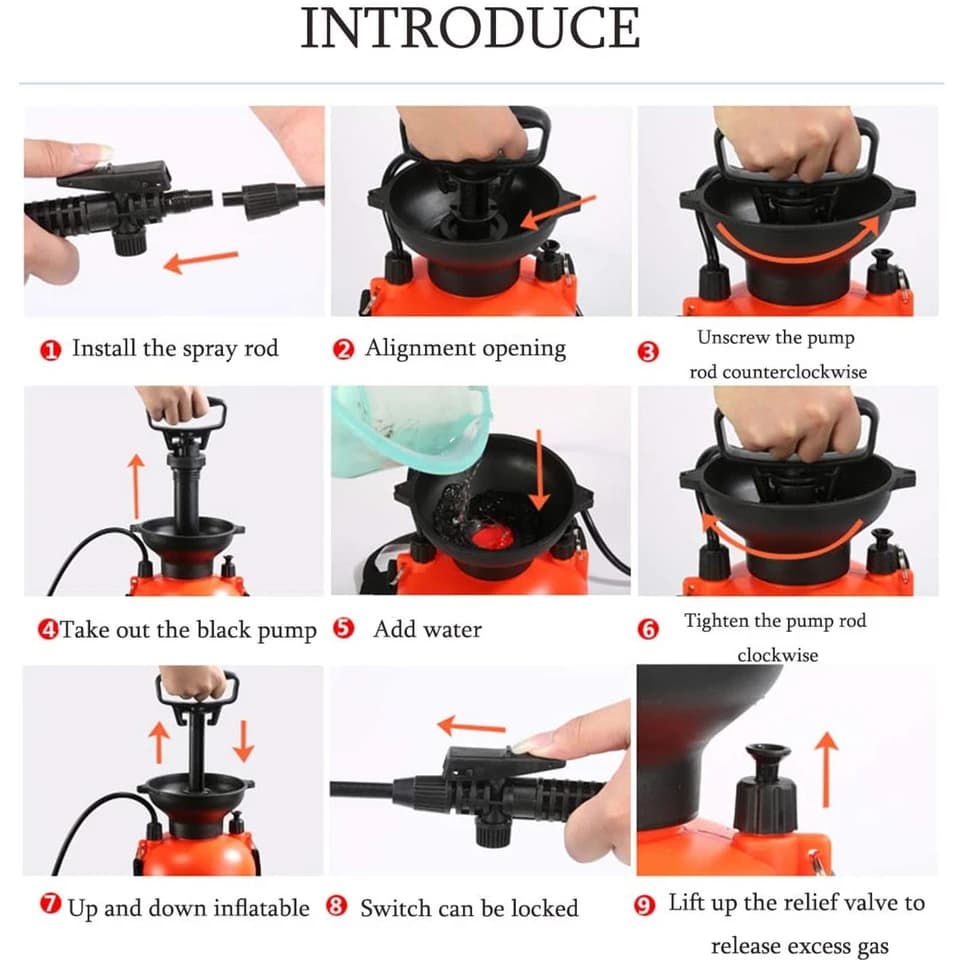 3/5L Pressure Hand Sprayer | Garden & Disinfection | Watering Can Tool - Thumbnail 2