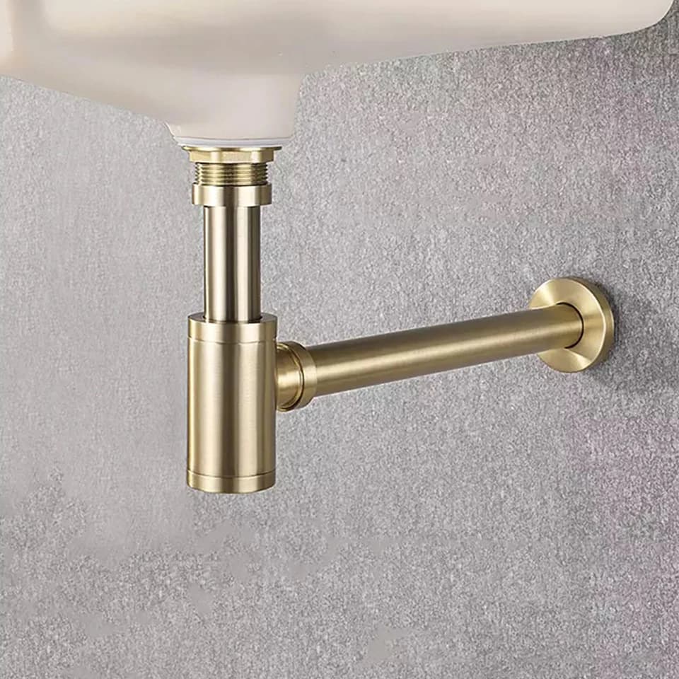 Black Bottle Trap | Brushed Chrome Pop-Up Waste | Modern Sink Drain