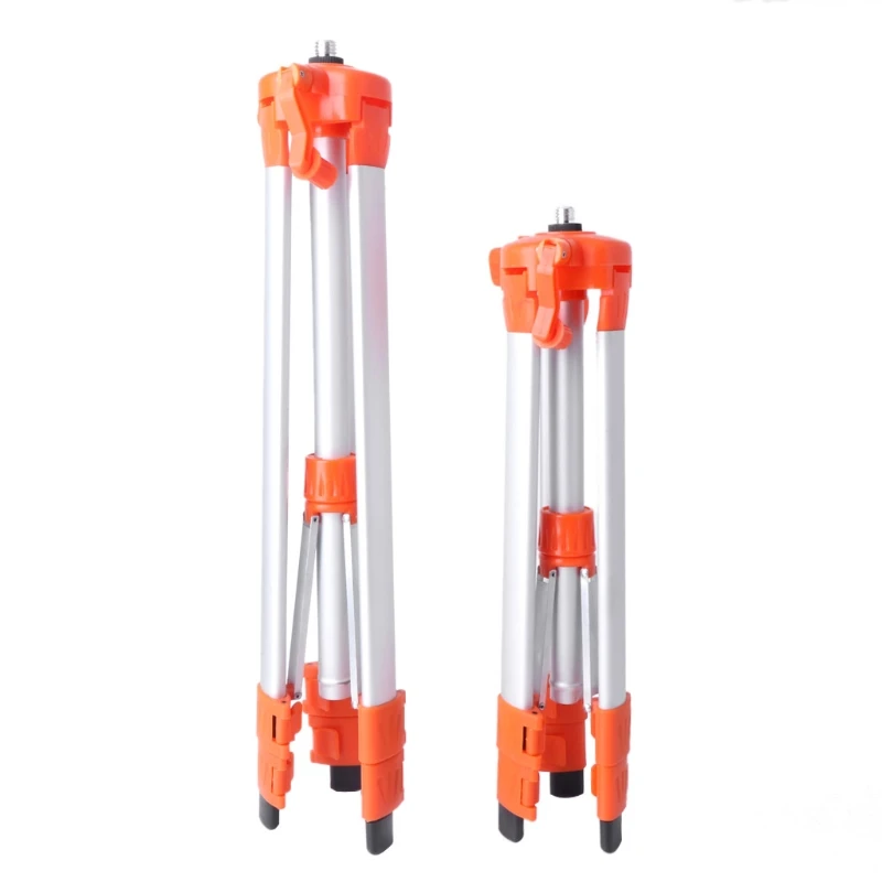 Universal adjustable aluminum alloy tripod stand, extendable to 1.5M or 1.2M, designed for laser levels and air levels with stable support.