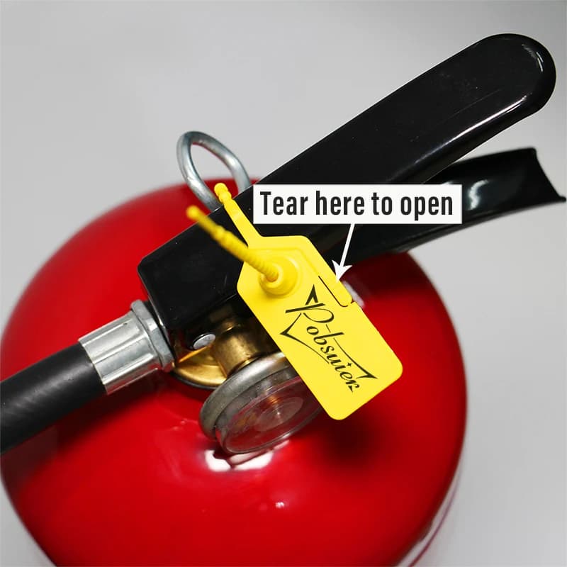 Fire Extinguisher Sign Seals | Custom 230mm Security Tags | Beaded Plastic Disposable - Thumbnail 3