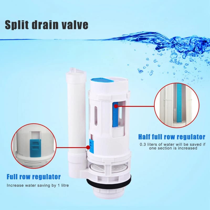 Toilet Siphon Flush Valve | Dual Flush Inlet | Cistern Repair Kit - Thumbnail 3