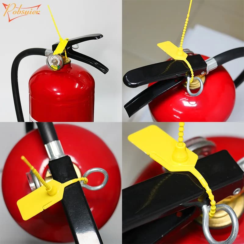 Fire Extinguisher Sign Seals | Custom 230mm Security Tags | Beaded Plastic Disposable - Thumbnail 6