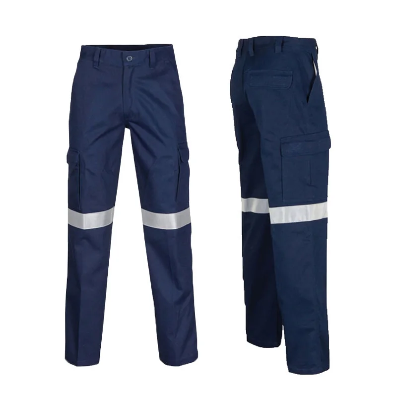 Hi Vis Trousers | Cotton Workwear with Reflective Tape | Men's Site Trousers - Thumbnail 4
