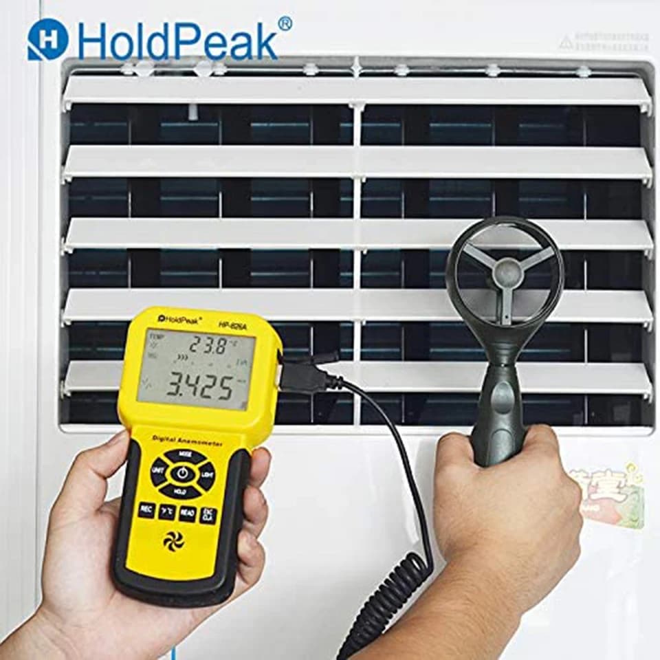 HP-826A Digital Anemometer | 0.3-30m/s Wind Speed & Air Volume | Handheld Tester - Thumbnail 6