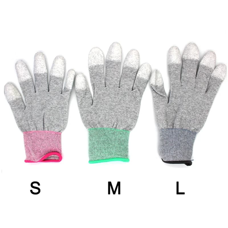 Vinyl Gloves for Phone Repair | PU Coated Non-Slip | 6 Pairs Off-White - Thumbnail 6