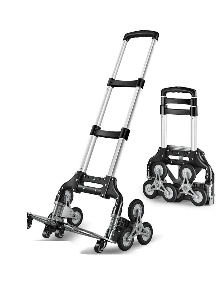 75kg Heavy Duty Foldable Wheel Trolley Cart with large platform, sturdy frame, and pneumatic tires for transporting luggage or workshop items.