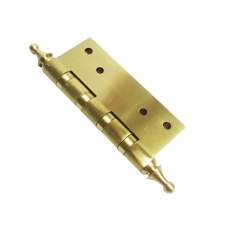 Heavy-Duty Gate Hinges: Single brass hinge on a plain white background.