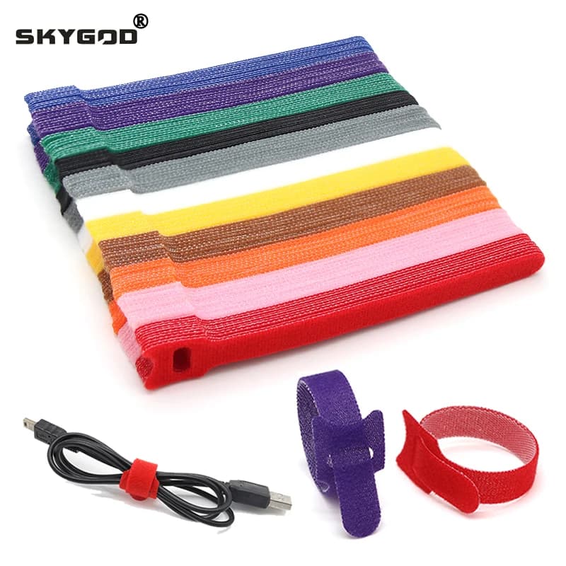 250mm Cavity Wall Ties | Reusable Hook & Loop Fastening Straps | Cord Organizer - Thumbnail 2