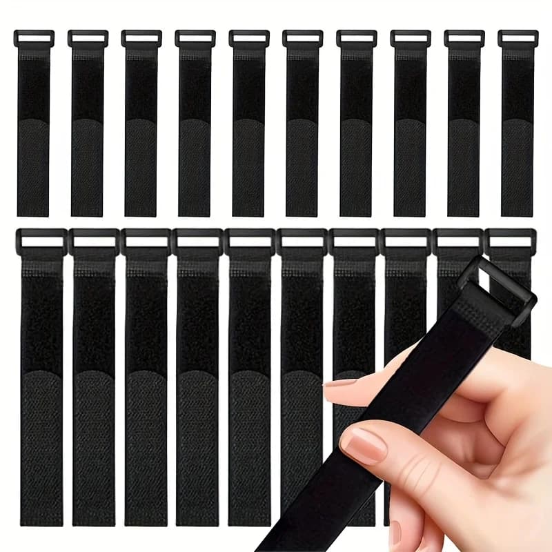 Wall Ties | Reusable Hook and Loop Straps | Adjustable Cord Organizer - Thumbnail 3