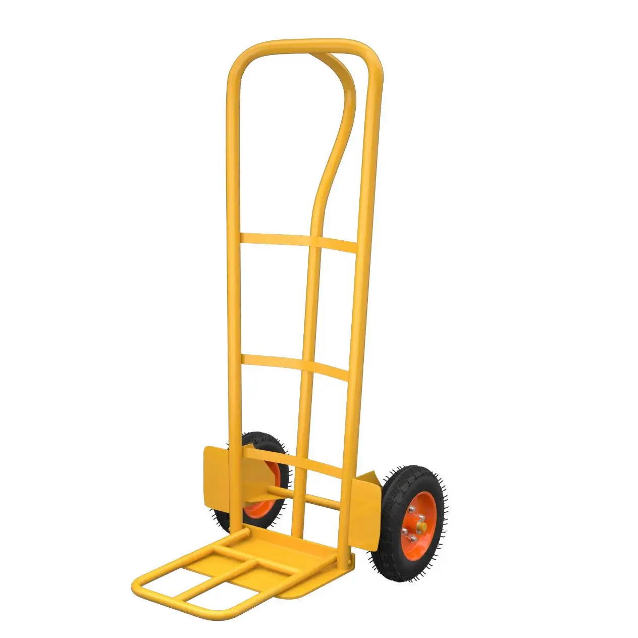 Heavy Duty Metal Dolly Hand Truck with steel frame and rubber wheels for moving boxes and storage containers.