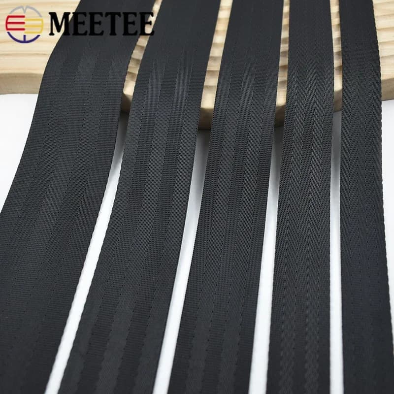 Black Nylon Elastic Webbing for Upholstery | 20-75mm Width | Heavy Duty Strap - Thumbnail 4