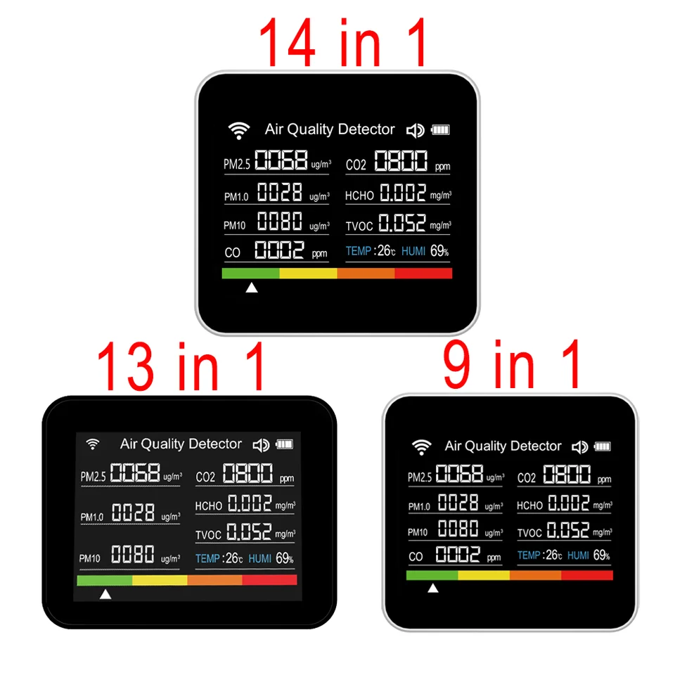 Tuya WIFI Carbon Monoxide Detector | 9-in-1 Air Quality Monitor | Real-time CO2 Meter - Thumbnail 3