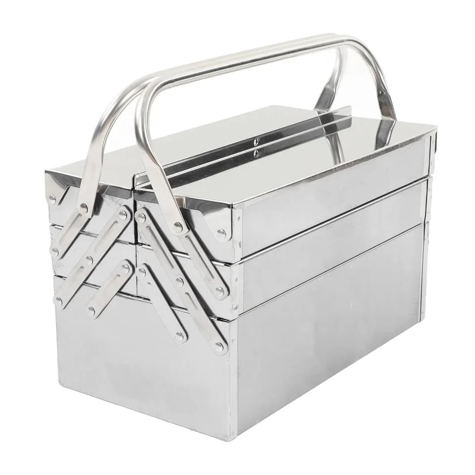 3-Tier 5-Tray Cantilever Tool Box | Metal Folding Portable | Workshop Storage - Thumbnail 4