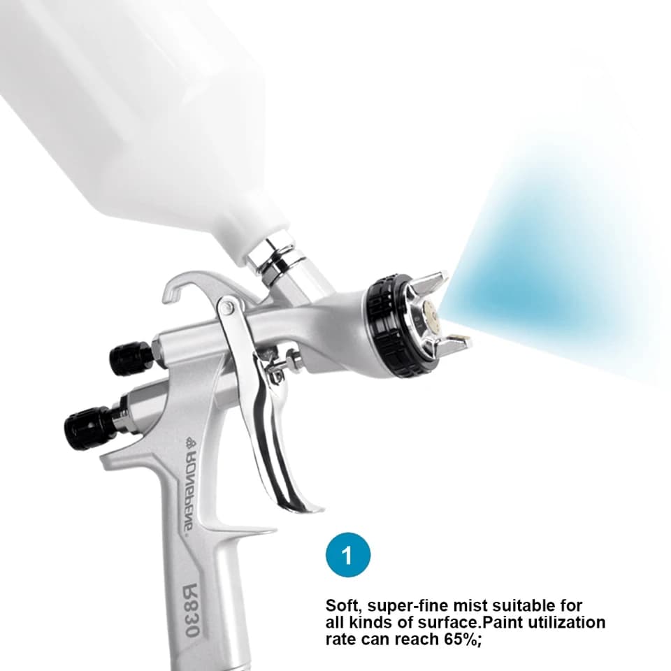 R830 LVLP Paint Sprayer | 1.3-2.0mm Nozzles | Car Body Repair & Primer - Thumbnail 6