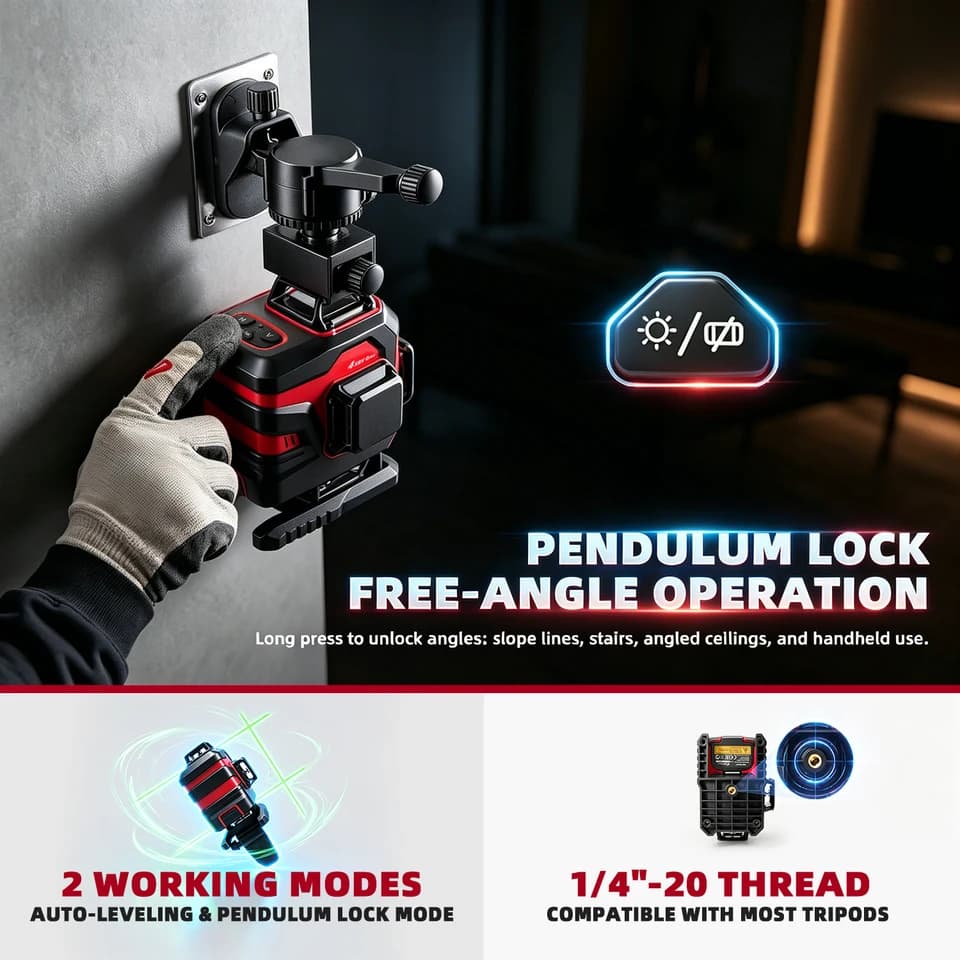 YEVOLT YVGLL4XS16 Laser Level | 16-Line 360° Self-Levelling | 3D Horizontal & Vertical - Thumbnail 4