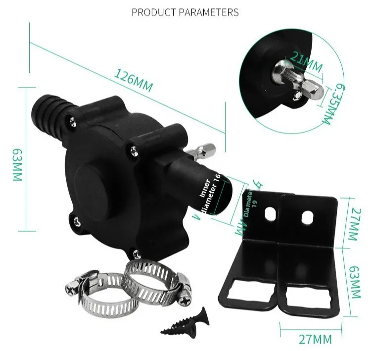 Home Design 3D Outdoor & Garden Electric Drill Pump | Self-Priming Fluid Transfer | Diesel/Water - Thumbnail 2