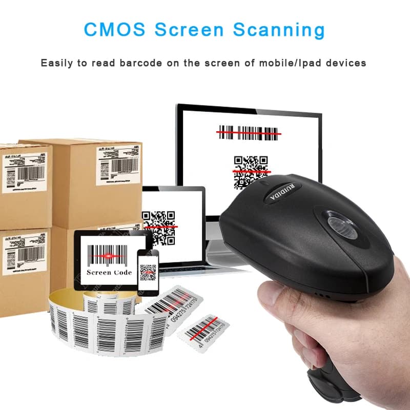 1D/2D Wireless Barcode Scanner | Handheld QR & PDF417 Code Reader | Industrial Supply - Thumbnail 3