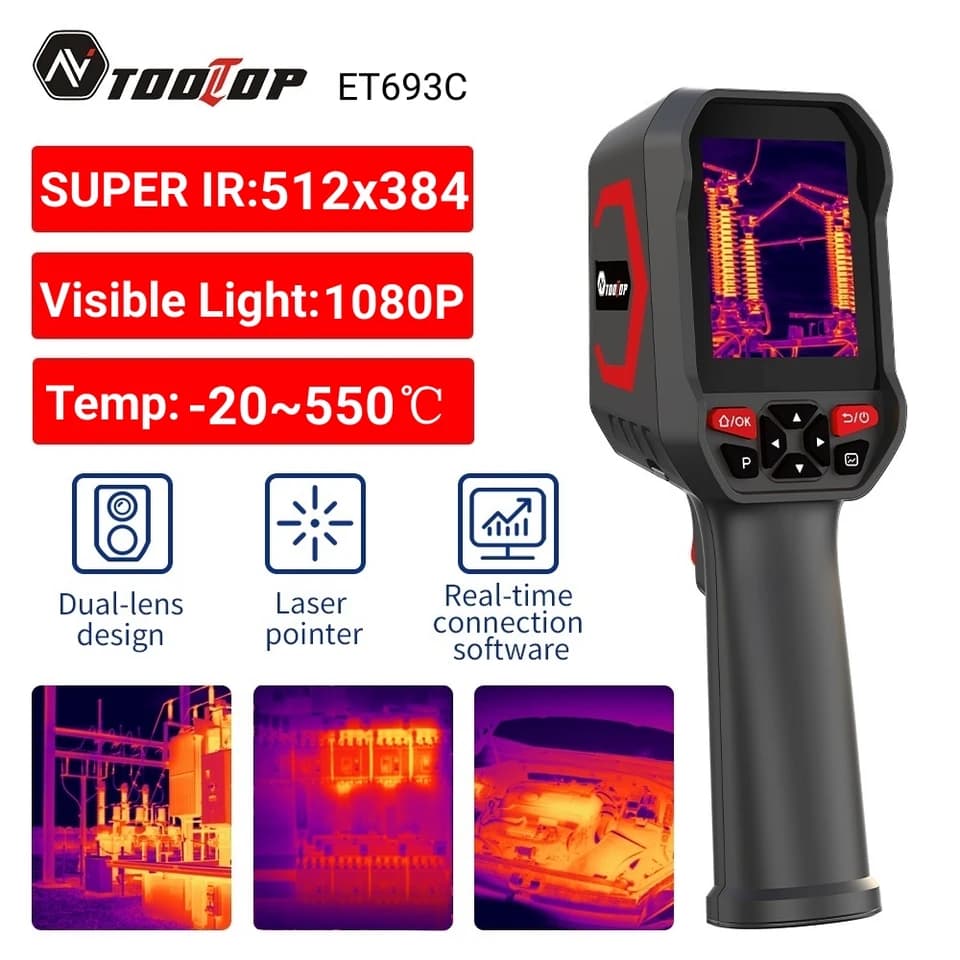 ET693C Thermal Camera | 512x384 IR & 1080P Visible | HVAC Repair & Industrial Inspection - Thumbnail 2