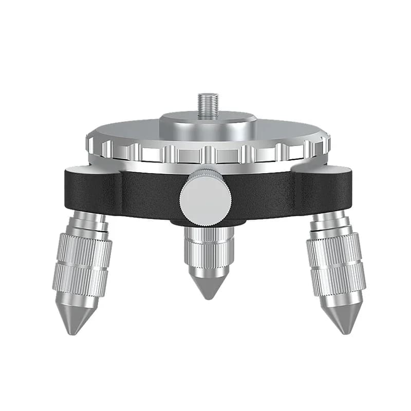 Metal tripod bracket with 360-degree rotation base for 12 or 16-line laser levels, offering full adjustable positioning.
