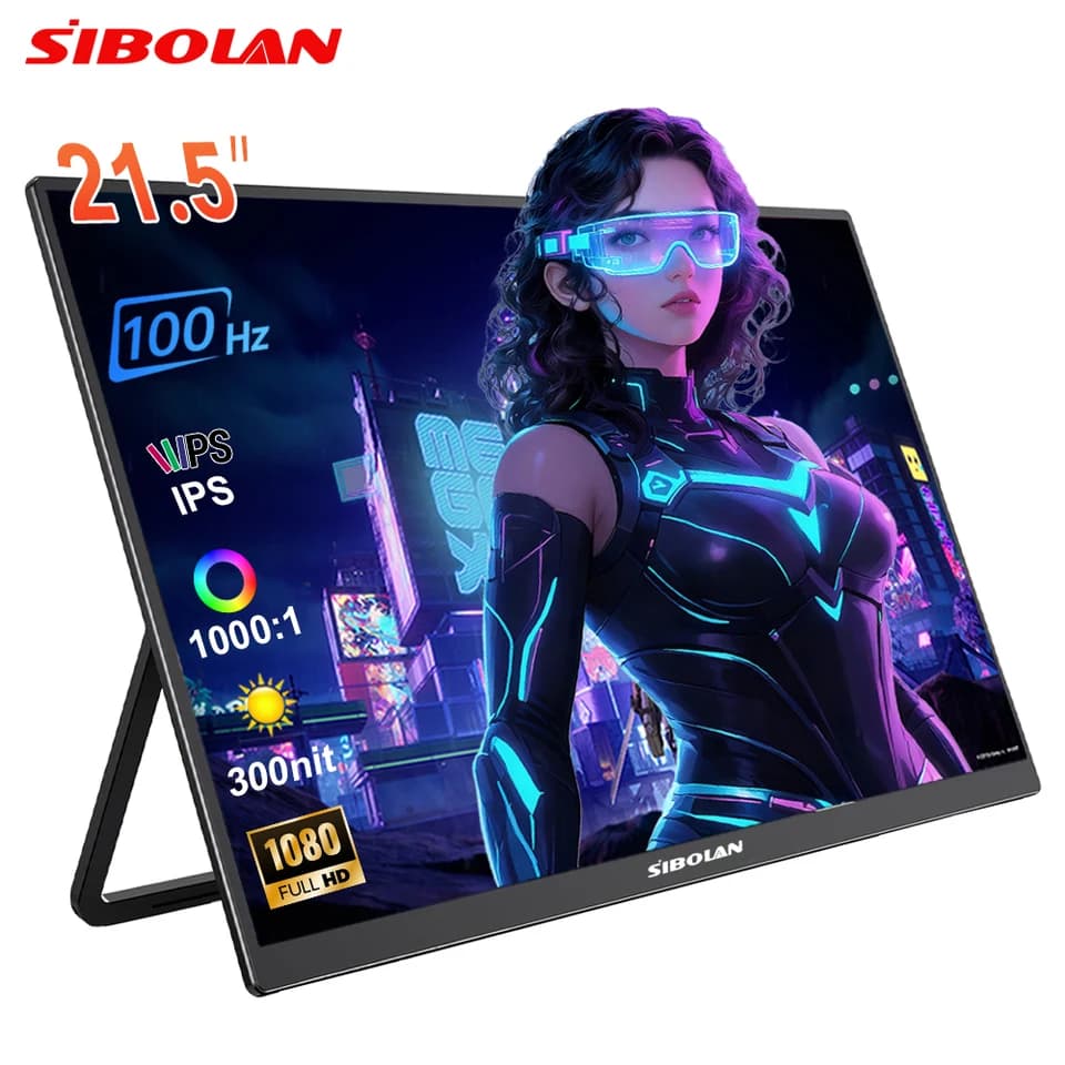 21.5" Portable Monitor | 1080P 100Hz IPS | USB-C HDMI for Wins & Mac - Thumbnail 2