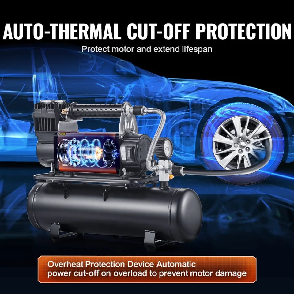 12V Digital Tyre Pressure Gauge Inflator | Heavy Duty Portable Air Compressor - Thumbnail 5