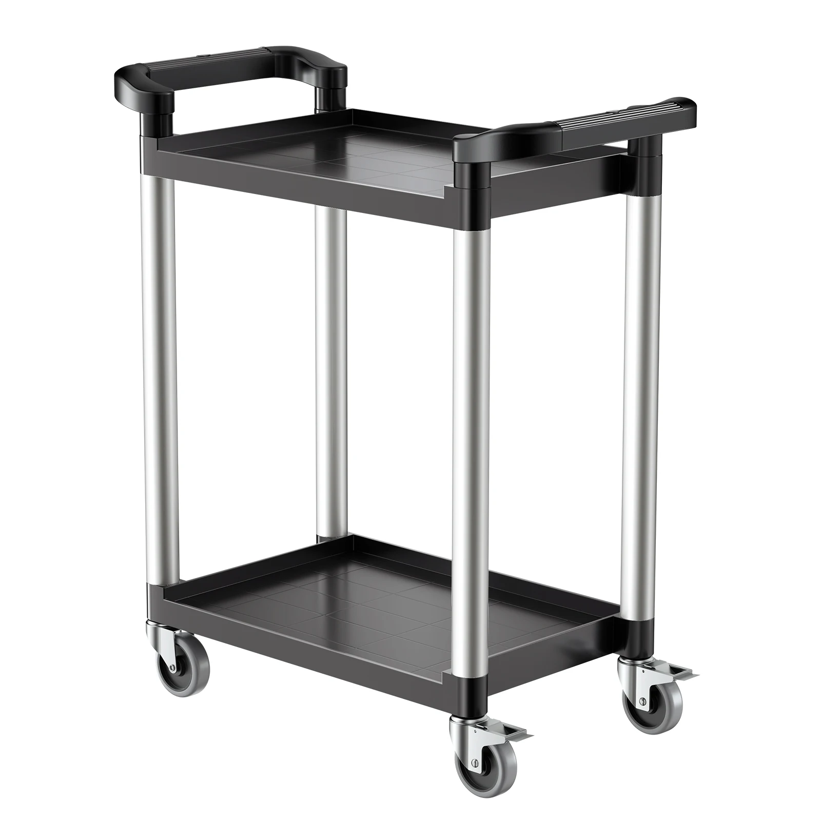 2-Tier Utility Cart | 300 lb Capacity | Heavy-Duty Mobile Storage Cart with Swivel Wheels