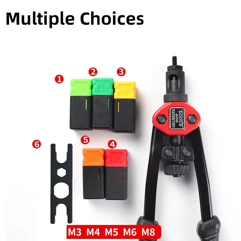 BT-606 Rivet Gun | M3-M8 Threaded Rivet Nuts | Double Handle Tool 200pc - Thumbnail 4