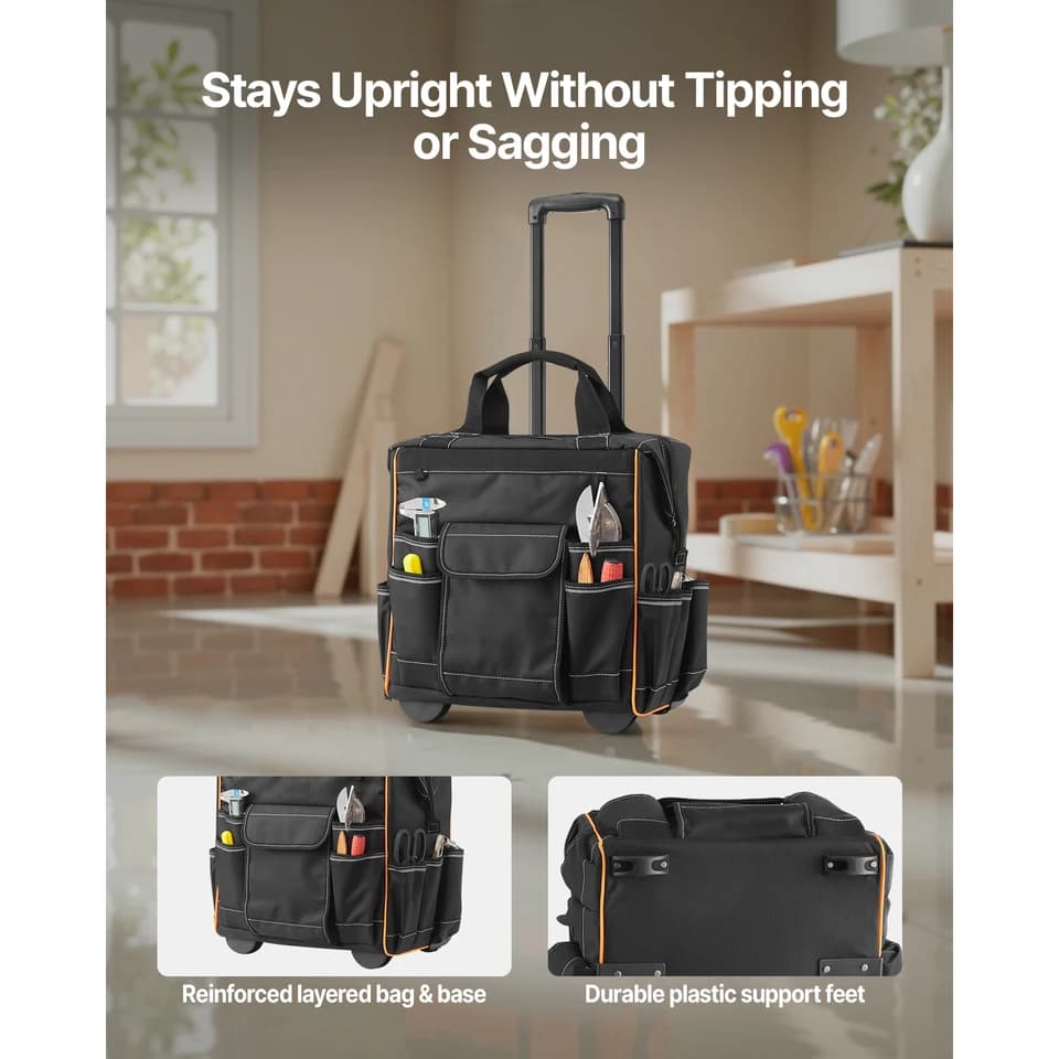 Rolling Tool Bag | 110lbs Capacity | Telescopic Handle & Wheels - Thumbnail 5