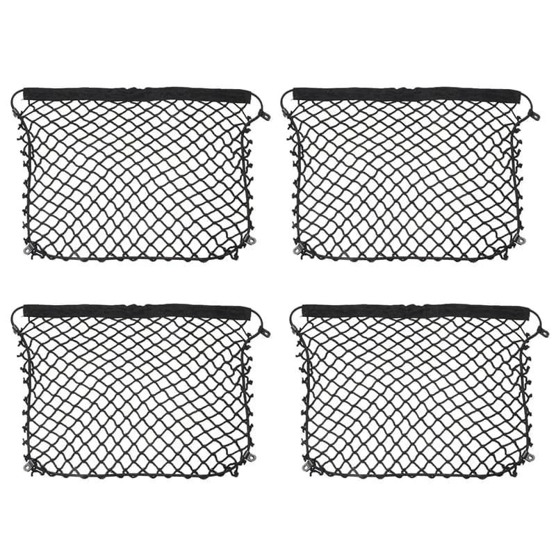 BMW GS Cargo Net: Four identical black mesh storage nets on a white background.