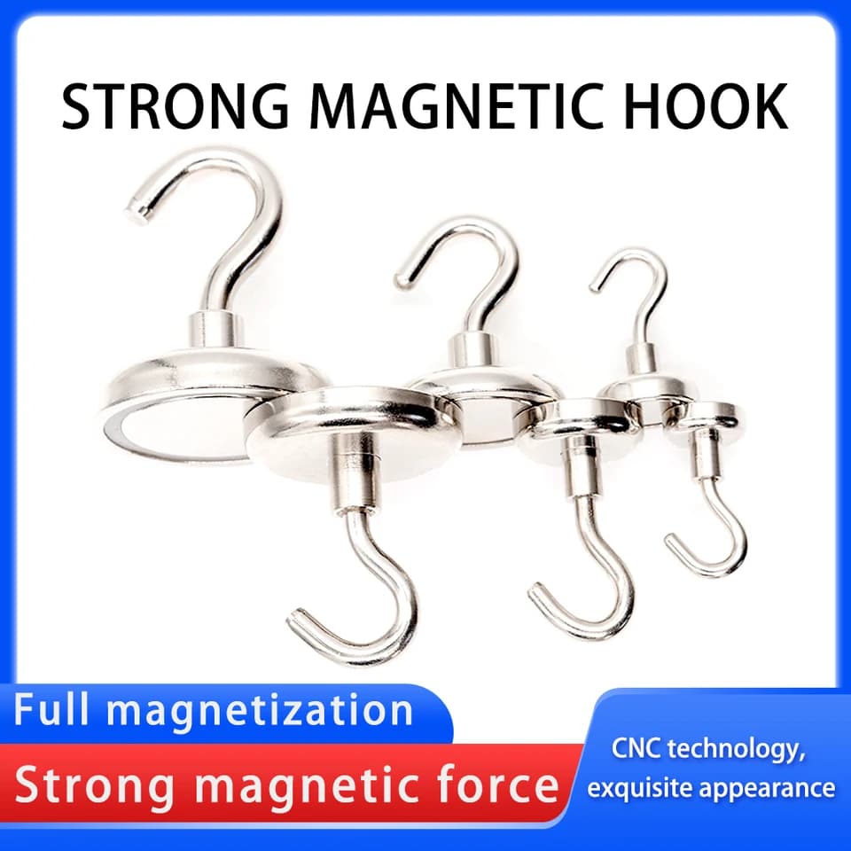 E8-E60 Magnetic Hooks for Garment Hanging Rail | Heavy Duty Load Bearing | Multi-Purpose Storage - Thumbnail 3