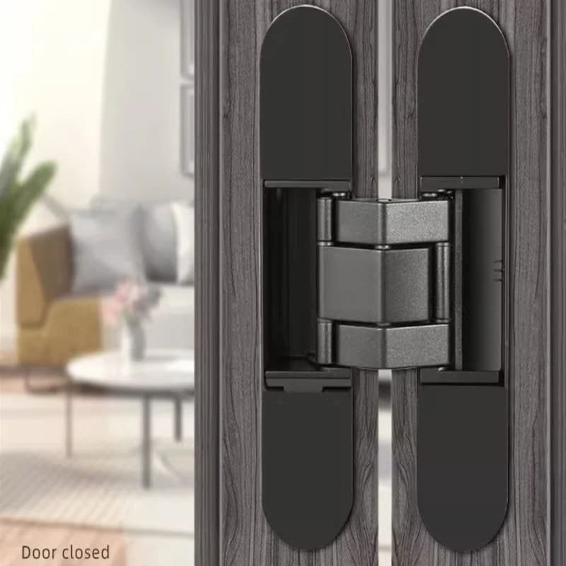 Invisible Gate Hinges | 3D Adjustable Bearing | Bright Chrome Zinc Alloy - Thumbnail 3