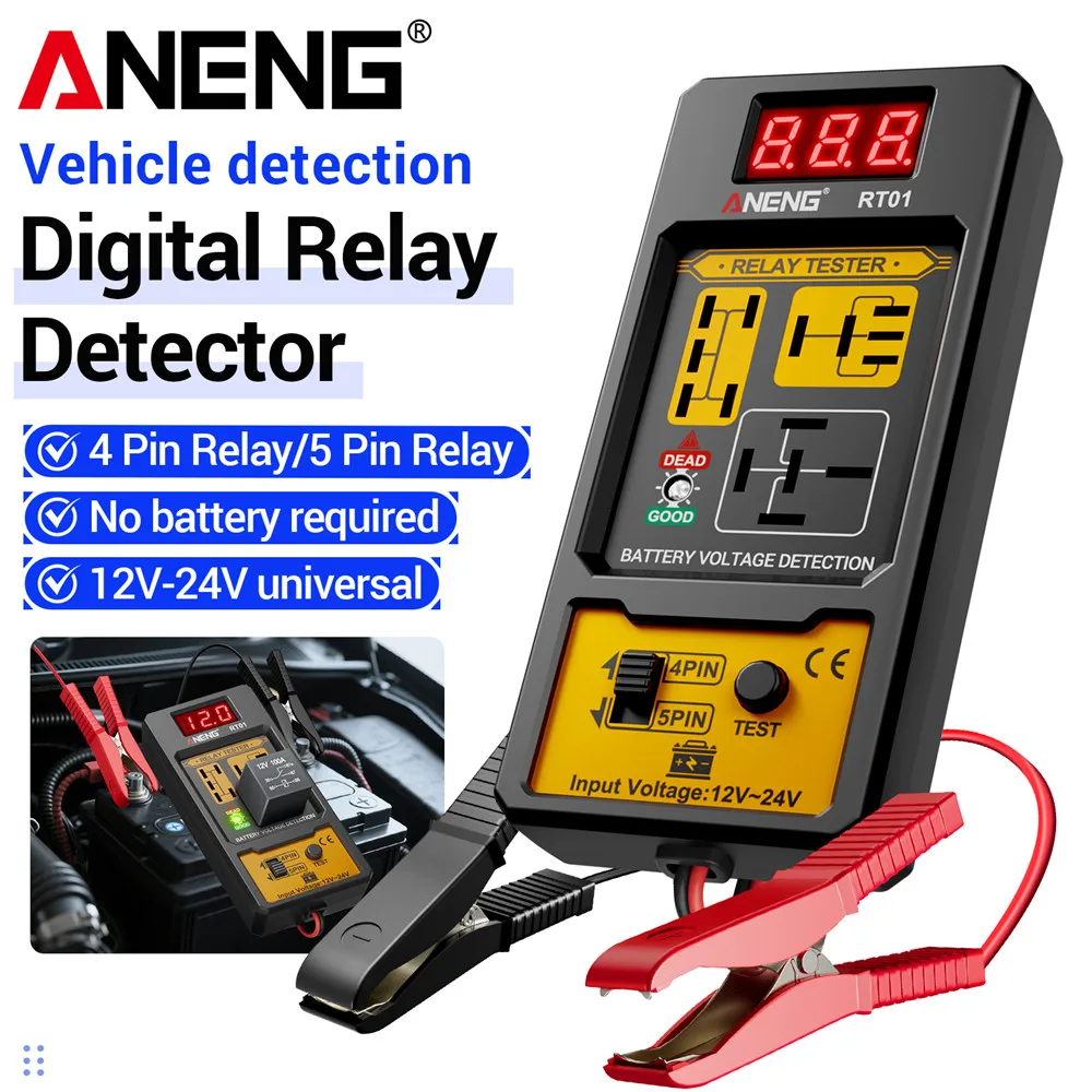 Relay Detector | 11-25V Digital Voltage Tester for 4/5 Pin Automotive Relays | ANENG RT01 - Thumbnail 2