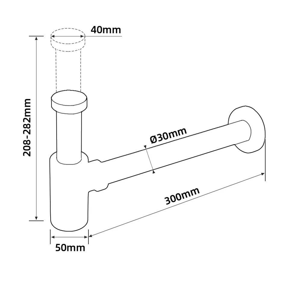 Brushed Brass Basin Waste P-Trap | Wall Mounted Bottle Siphon | UK Standard Plumbing - Thumbnail 2