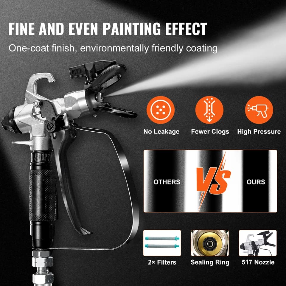 750W 950W Airless Paint Sprayer | 3000PSI High Efficiency | Home & Interior Use - Thumbnail 4