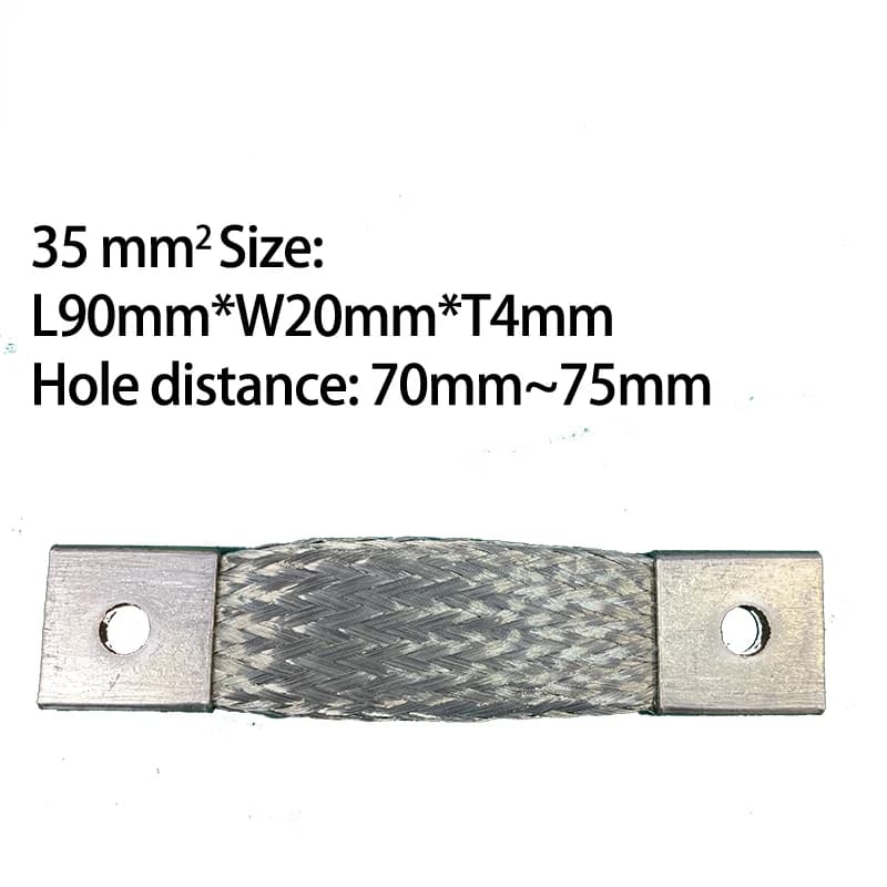 Flexible Busbar Connector | Tin Plated Copper Braid | M4-M10, 35-75mm² for 140-400A - Thumbnail 2