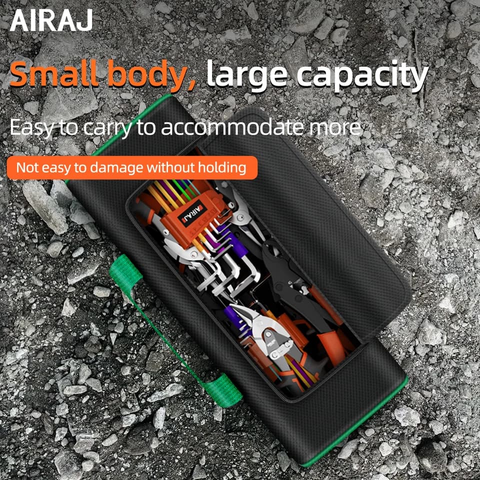 AIRAJ Tool Bag | Oxford Cloth Double Deck Storage | Electrician & Carpenter Repair - Thumbnail 5