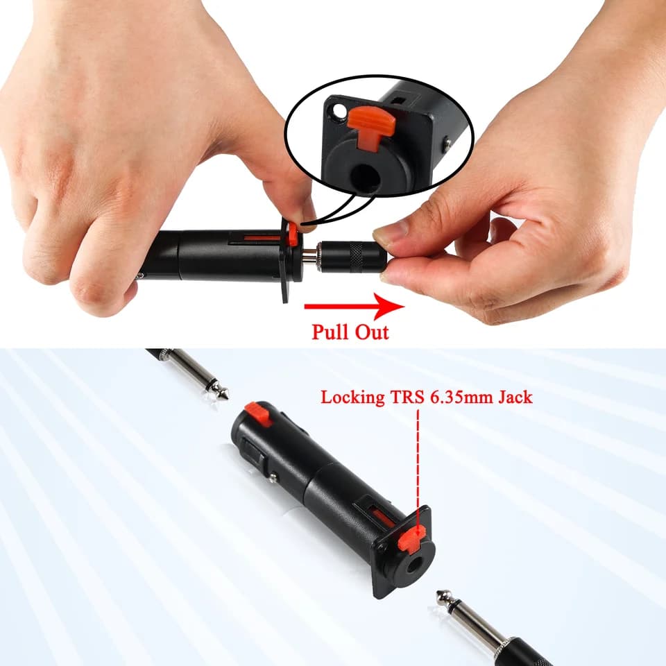 Automatic Scissor Jack | 6.35mm TRS Female-Female Panel Mount | Pedalboard Adapter - Thumbnail 4