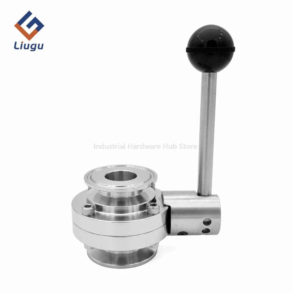3/4" Lockshield Valve, SS304/316L Tri Clamp | Sanitary Butterfly Valve | Homebrew Beer Dairy - Thumbnail 4