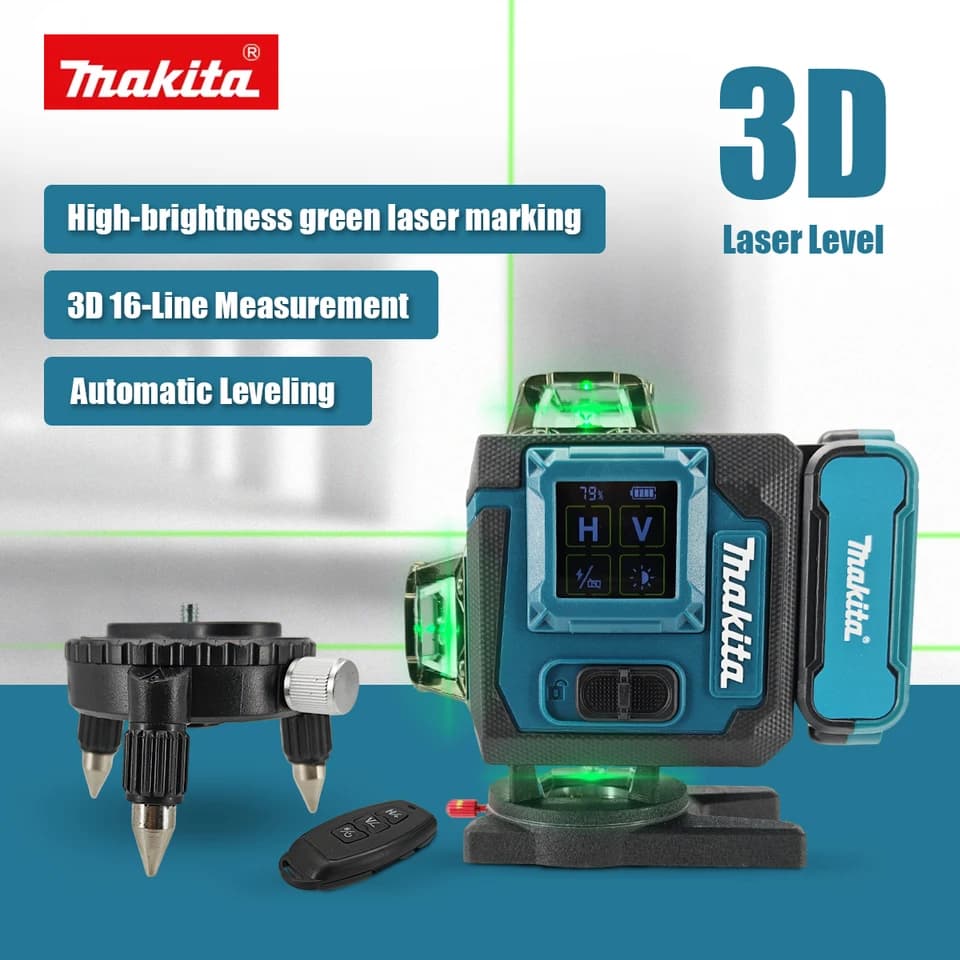 Makita Laser Level 360° X4 16-Line | Self-Levelling Outdoor | Precision Vertical Cross-Line - Thumbnail 3