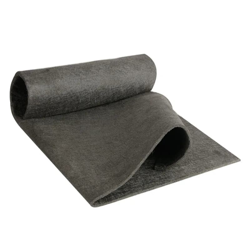 Glass cloths: single dark grey felt-like cloth, rolled up on a white background.