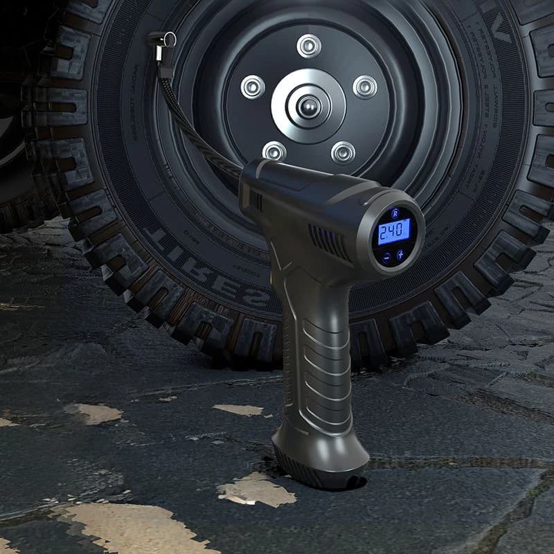 Digital Tyre Inflator for Car | 80W Portable Air Compressor | Wireless/Wired Electric Pump - Thumbnail 7