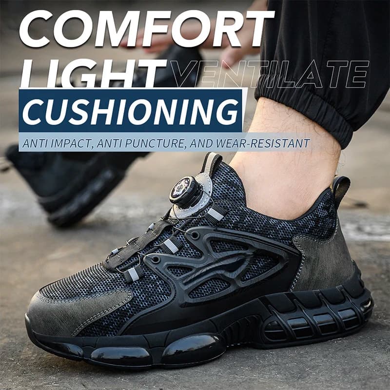 Steel Toe Cap Safety Boots | Rotating Button Fastening | Puncture Proof Sole - Thumbnail 6
