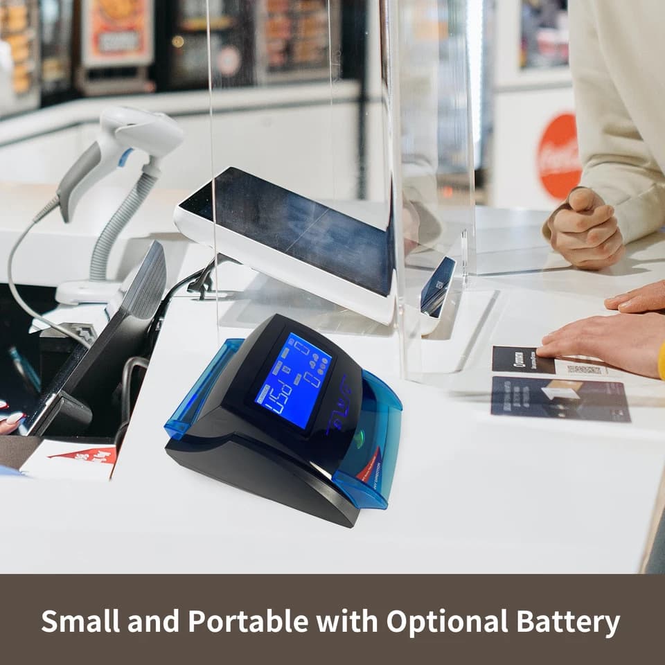 Mini Counting Note Machine | UV/MG Counterfeit Detection | Portable Battery Power - Thumbnail 3
