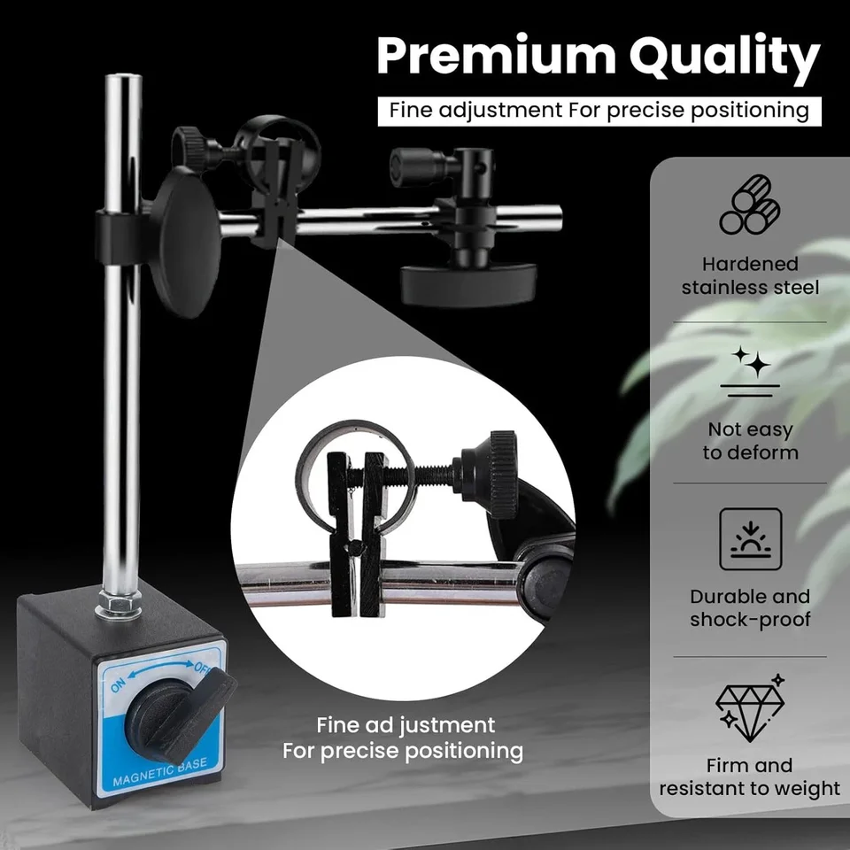 Dial Test Indicator with Magnetic Base | Flexible Arm Stand | Precision Measurement - Thumbnail 4