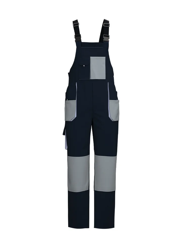 Men's Bib & Brace Overalls | Black Grey Multi-Pocket | Carpenter Workwear - Thumbnail 5