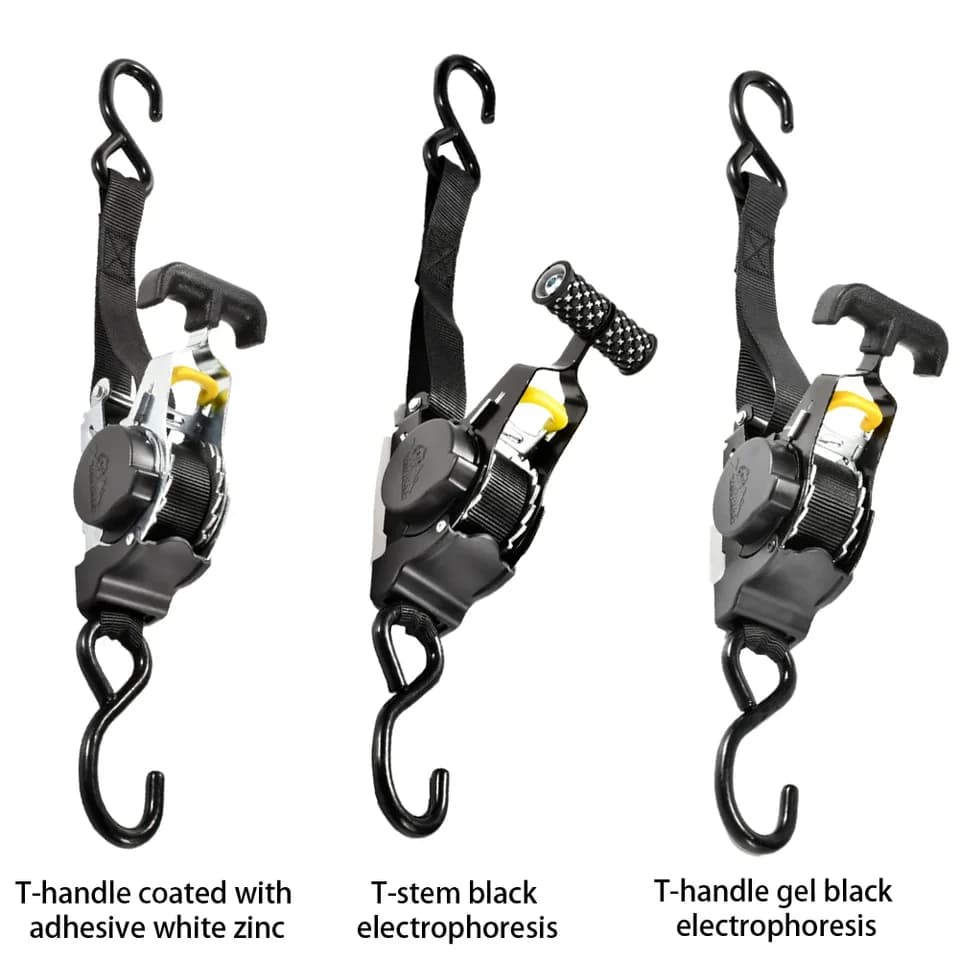 Ratchet Tie-Down Straps | Heavy Duty Auto Retractable | Trailers & Vehicles - Thumbnail 3